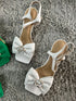 Bowknot Stone Embellished Buckle Heel
